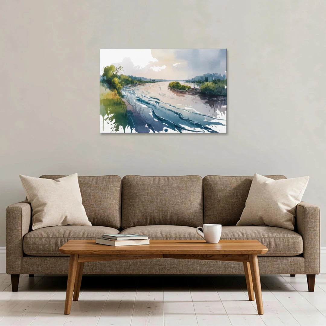 Saint Lawrence River View - Canvas Wall Art - Sofa - 36x24