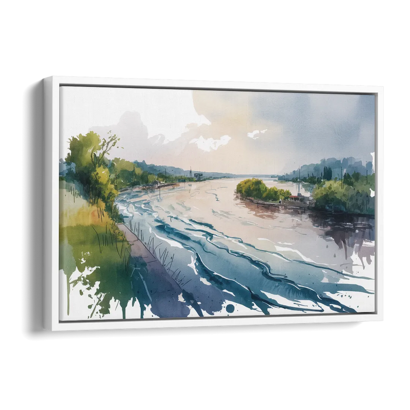 Saint Lawrence River View Side - White Canvas Wall Art