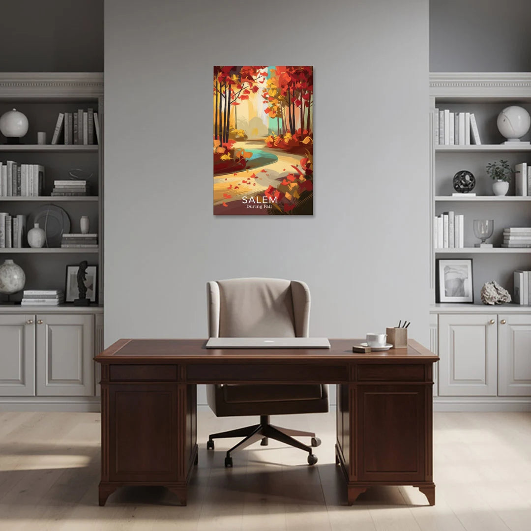 Salem Fall Foliage - Canvas Wall Art - Office - 24x36