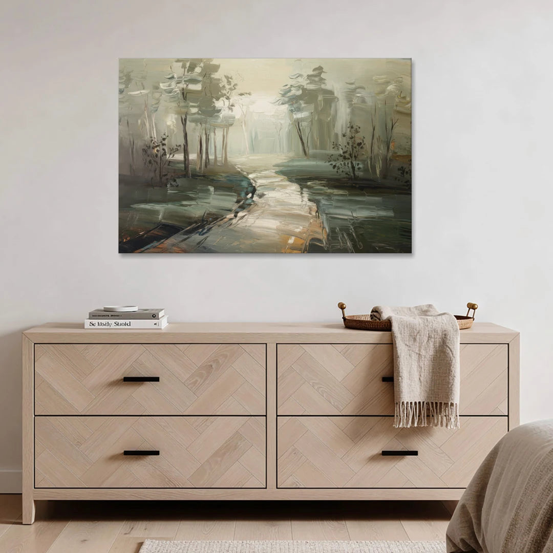 Salem Foggy Morning - Canvas Wall Art - Coffee Table - 48x32