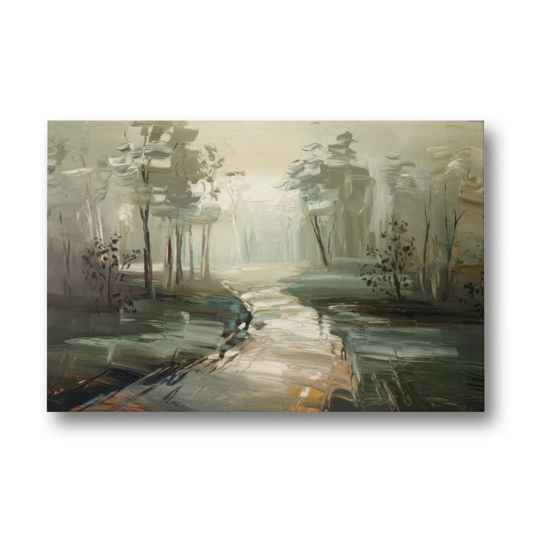 Salem Foggy Morning - Canvas Wall Art - Front