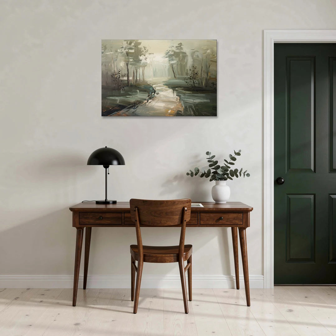 Salem Foggy Morning - Canvas Wall Art - Office - 36x24
