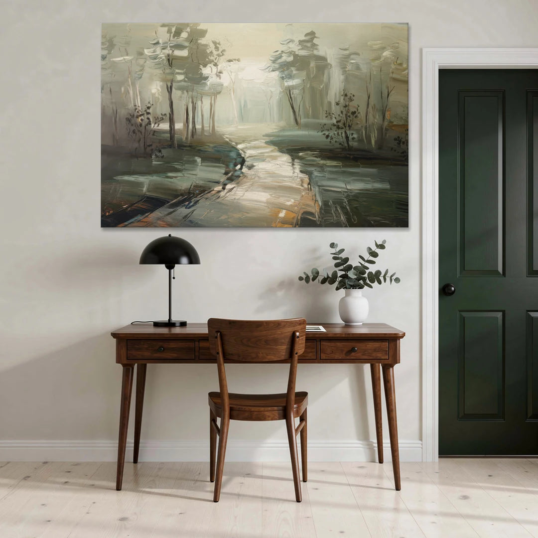Salem Foggy Morning - Canvas Wall Art - Office - 60x40