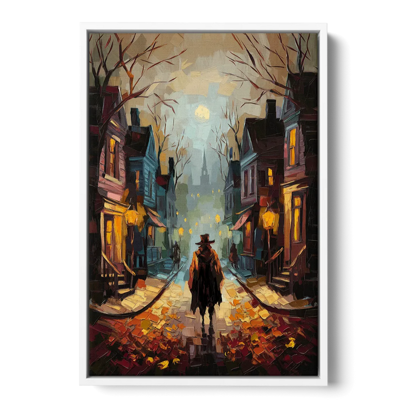 Salem Historic Downtown Front - White Canvas Wall Art