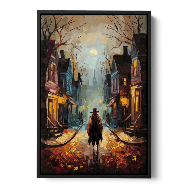 Salem Historic Downtown Front - Black Canvas Wall Art