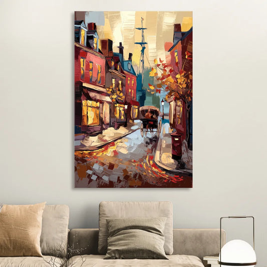 Salem New England Streets Living Room - Canvas Wall Art
