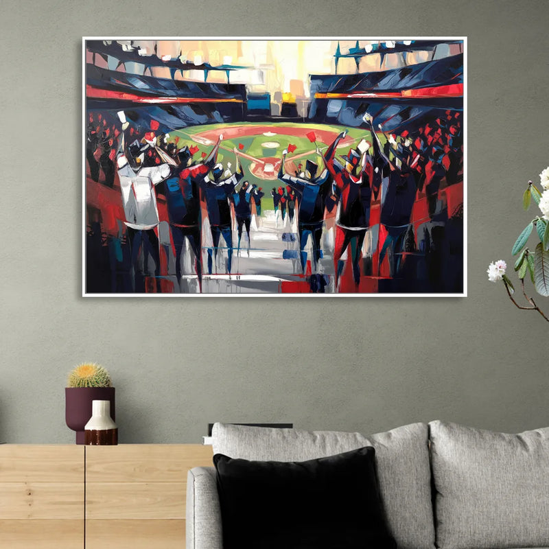 Salem Red Sox Fans Sitting Room - White Canvas Wall Art