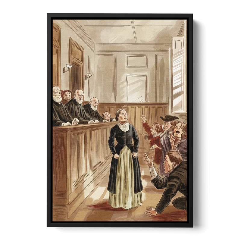 Salem Witch Trials Tribute Front - Black Canvas Wall Art
