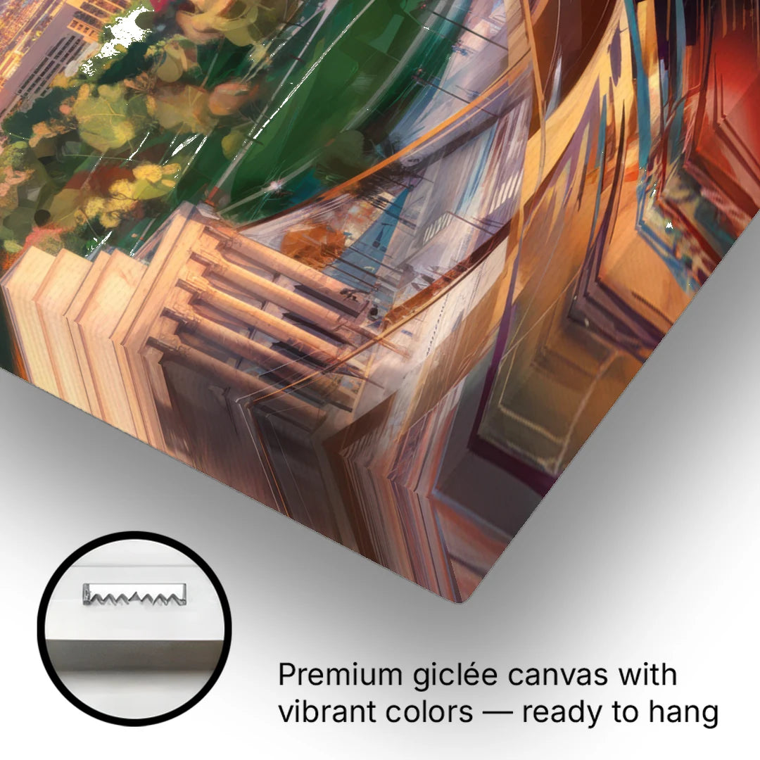 Salt Lake City Downtown View - Canvas Wall Art - Gallery Wrap Corner