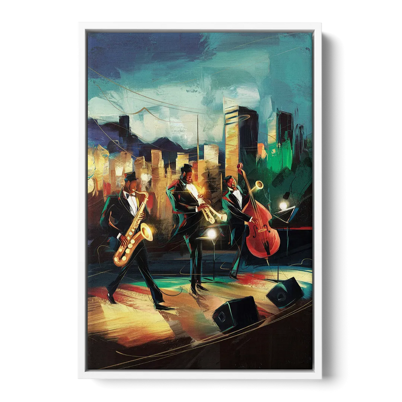 Salt Lake City Jazz Tribute Front - White Canvas Wall Art