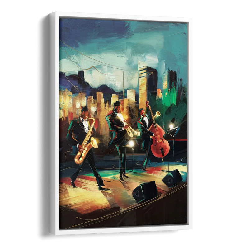 Salt Lake City Jazz Tribute Side - White Canvas Wall Art