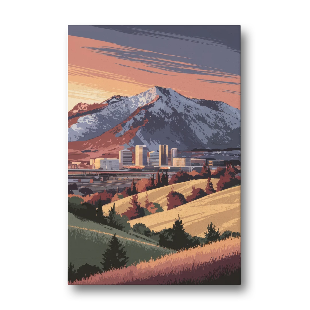 Salt Lake City Mountainscape - Canvas Wall Art - Front