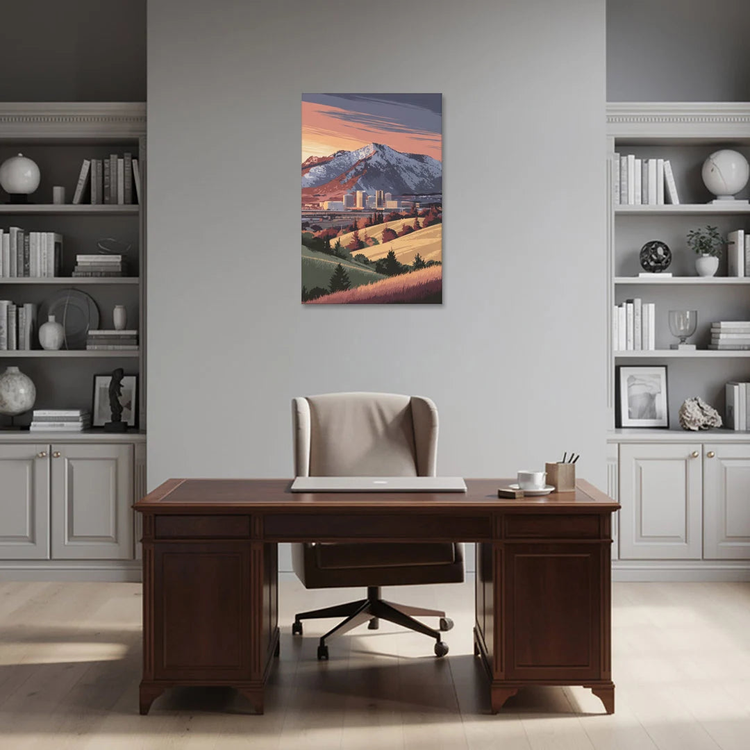 Salt Lake City Mountainscape - Canvas Wall Art - Office - 24x36