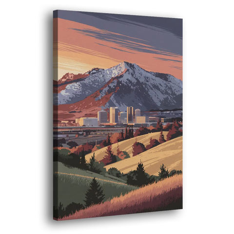 Salt Lake City Mountainscape - Canvas Wall Art