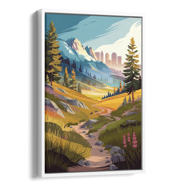 Salt Lake City Nature Trails Side - White Canvas Wall Art