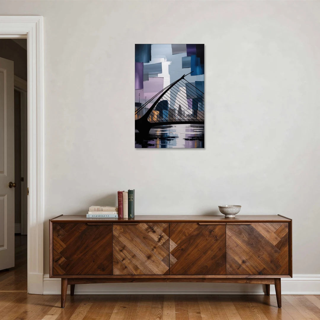 Samuel Beckett Bridge Silhouette - Canvas Wall Art - Coffee Table - 24x36
