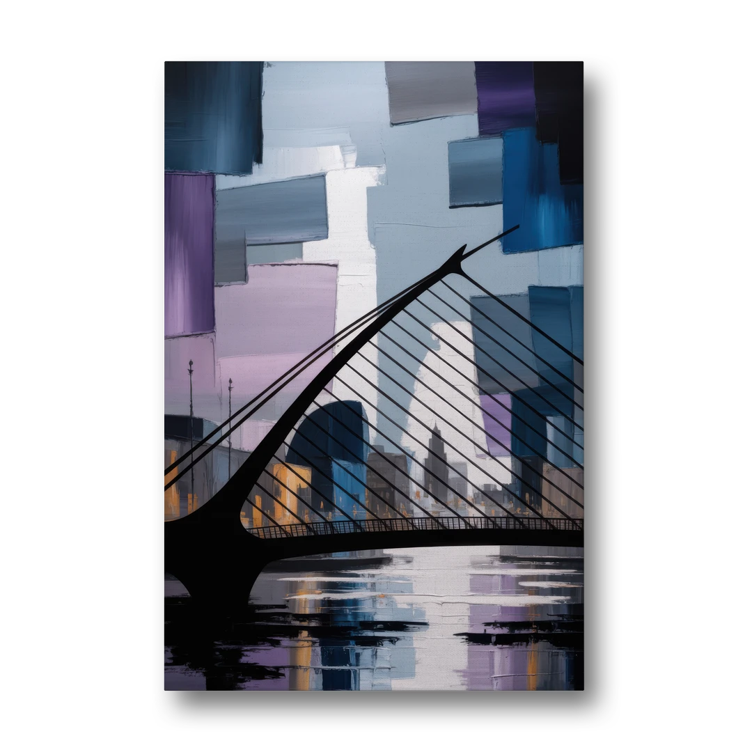 Samuel Beckett Bridge Silhouette - Canvas Wall Art - Front