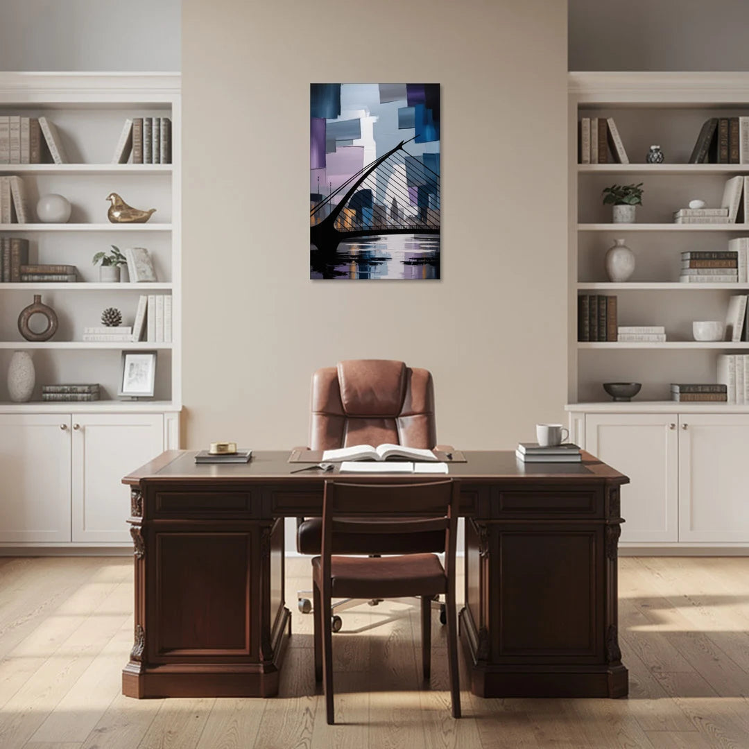Samuel Beckett Bridge Silhouette - Canvas Wall Art - Office - 24x36