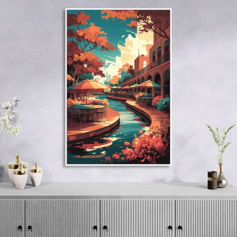 San Antonio Cultural Heritage Sitting Room - White Canvas Wall Art