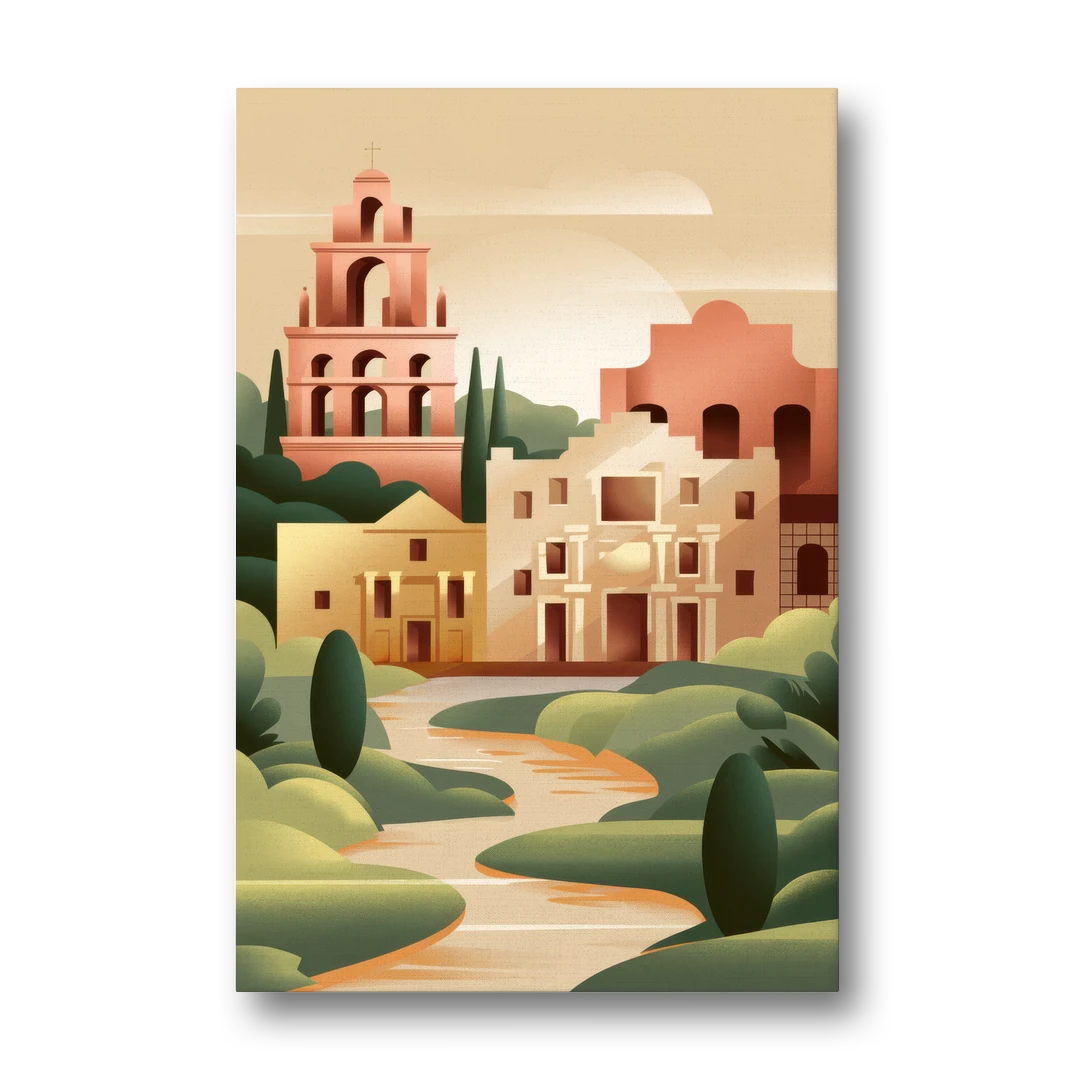 San Antonio Historic Missions - Canvas Wall Art - Front