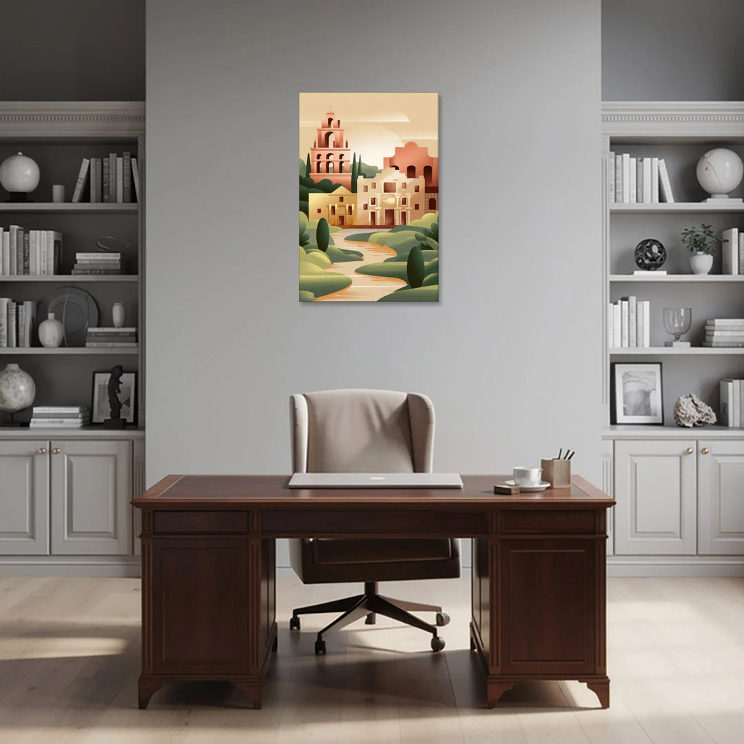 San Antonio Historic Missions - Canvas Wall Art - Office - 24x36