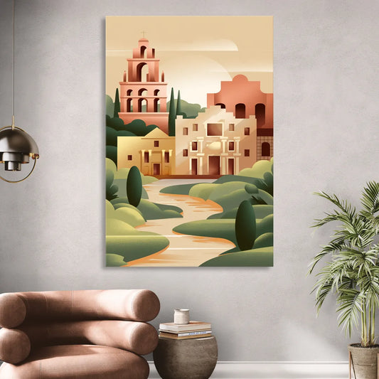 San Antonio Historic Missions Living Room - Canvas Wall Art