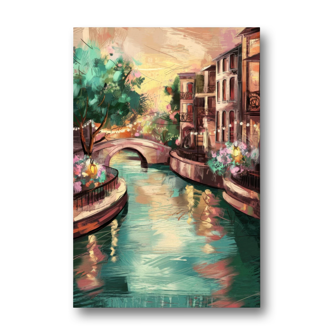 San Antonio Scenic Riverwalk - Canvas Wall Art - Front