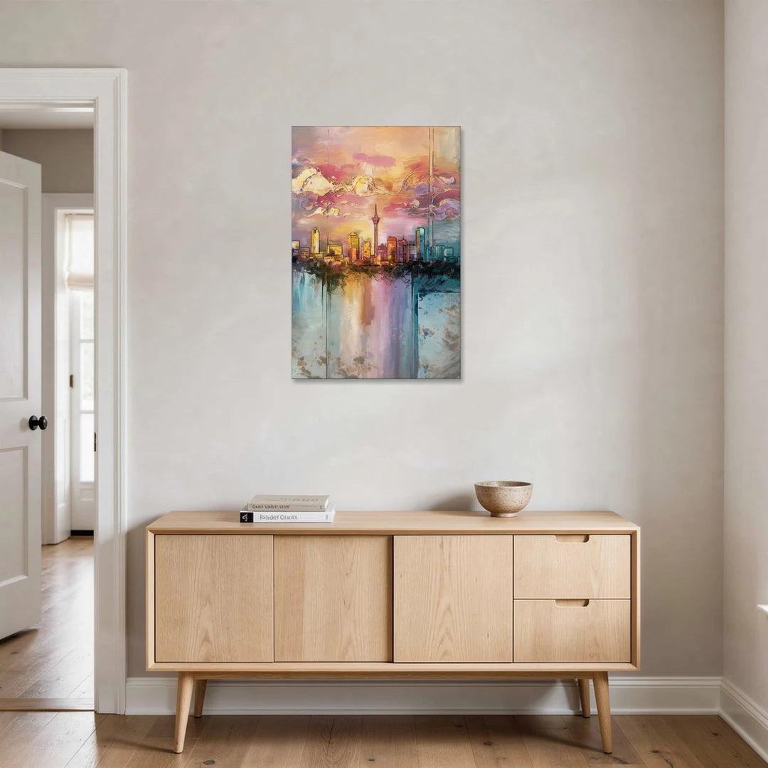 San Antonio Skyline Sunset - Canvas Wall Art - Coffee Table - 24x36