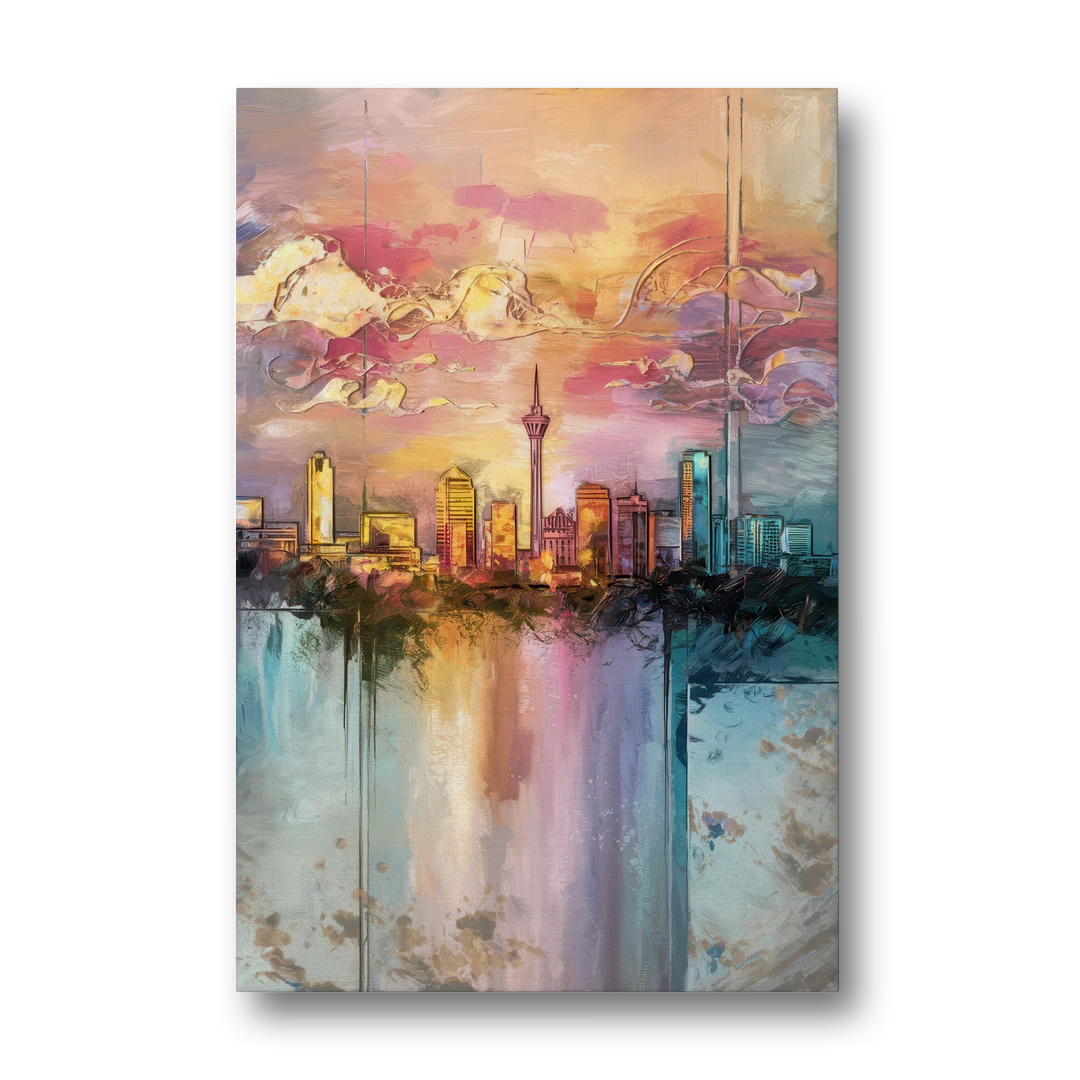 San Antonio Skyline Sunset - Canvas Wall Art - Front