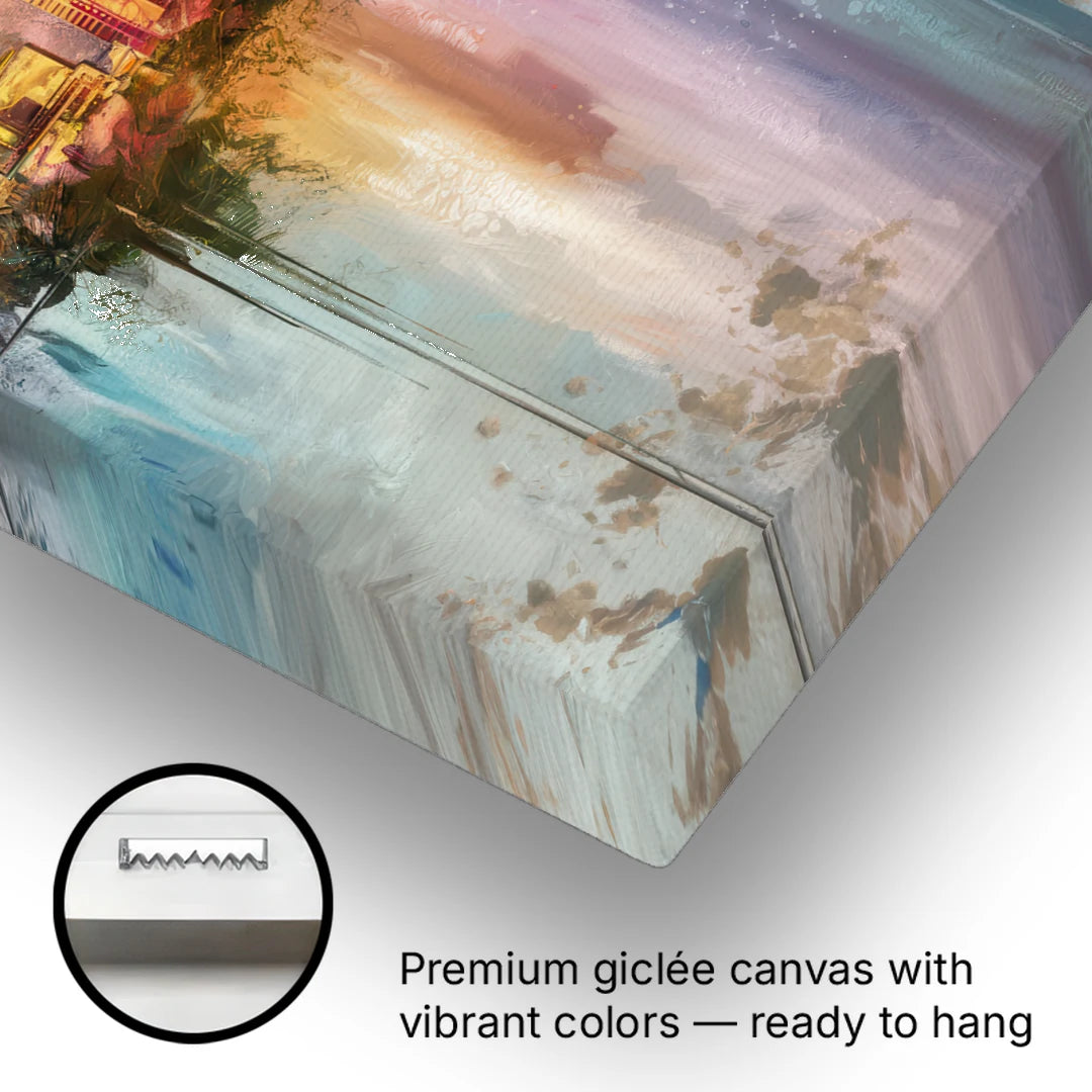 San Antonio Skyline Sunset - Canvas Wall Art - Gallery Wrap Corner