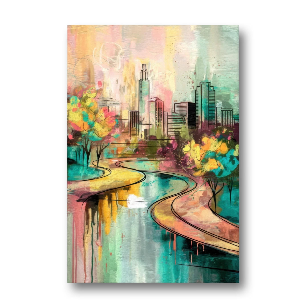 San Antonio Urban Street Art - Canvas Wall Art - Front