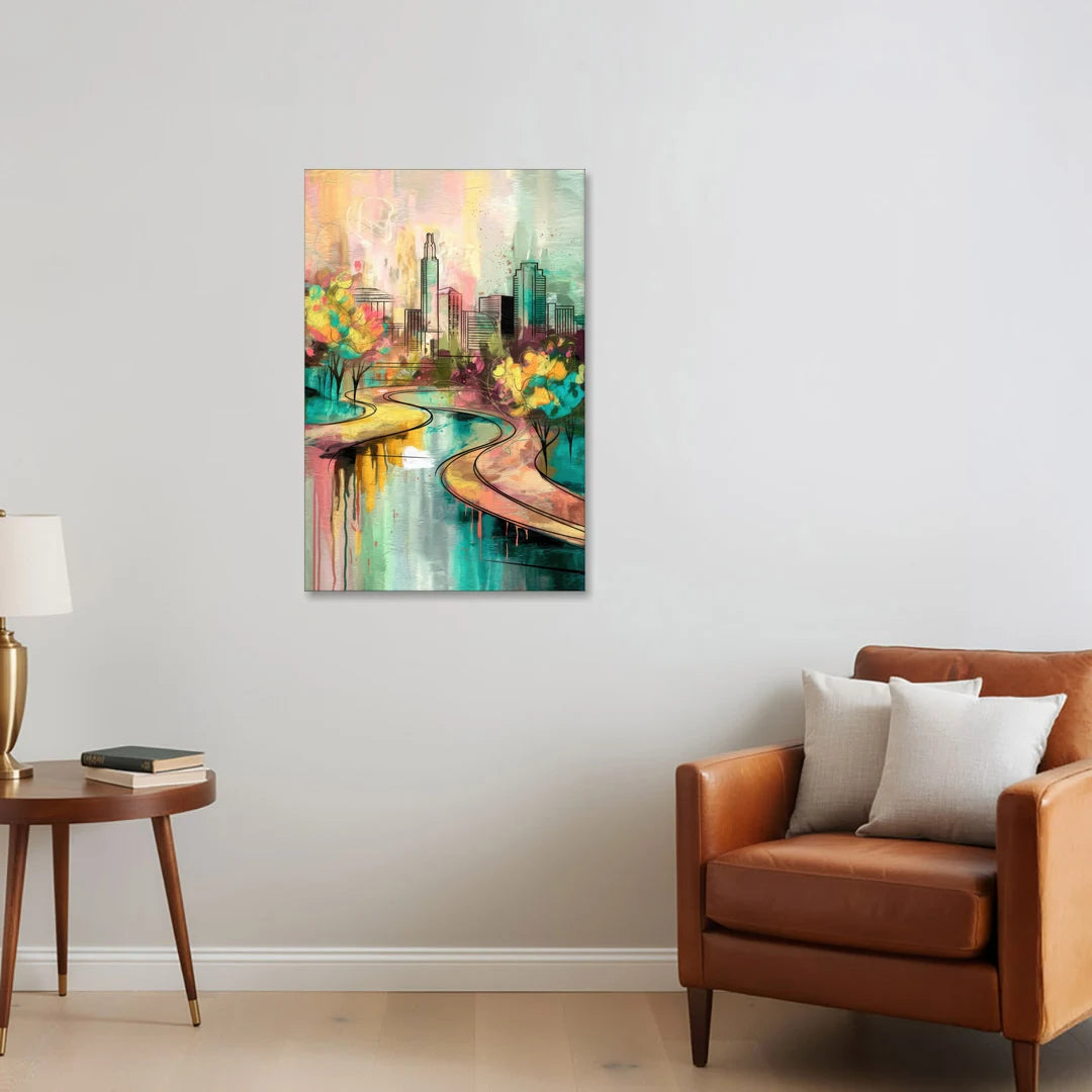 San Antonio Urban Street Art - Canvas Wall Art - Sofa - 24x36