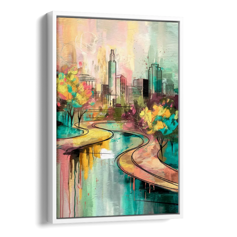 San Antonio Urban Street Art Side - White Canvas Wall Art