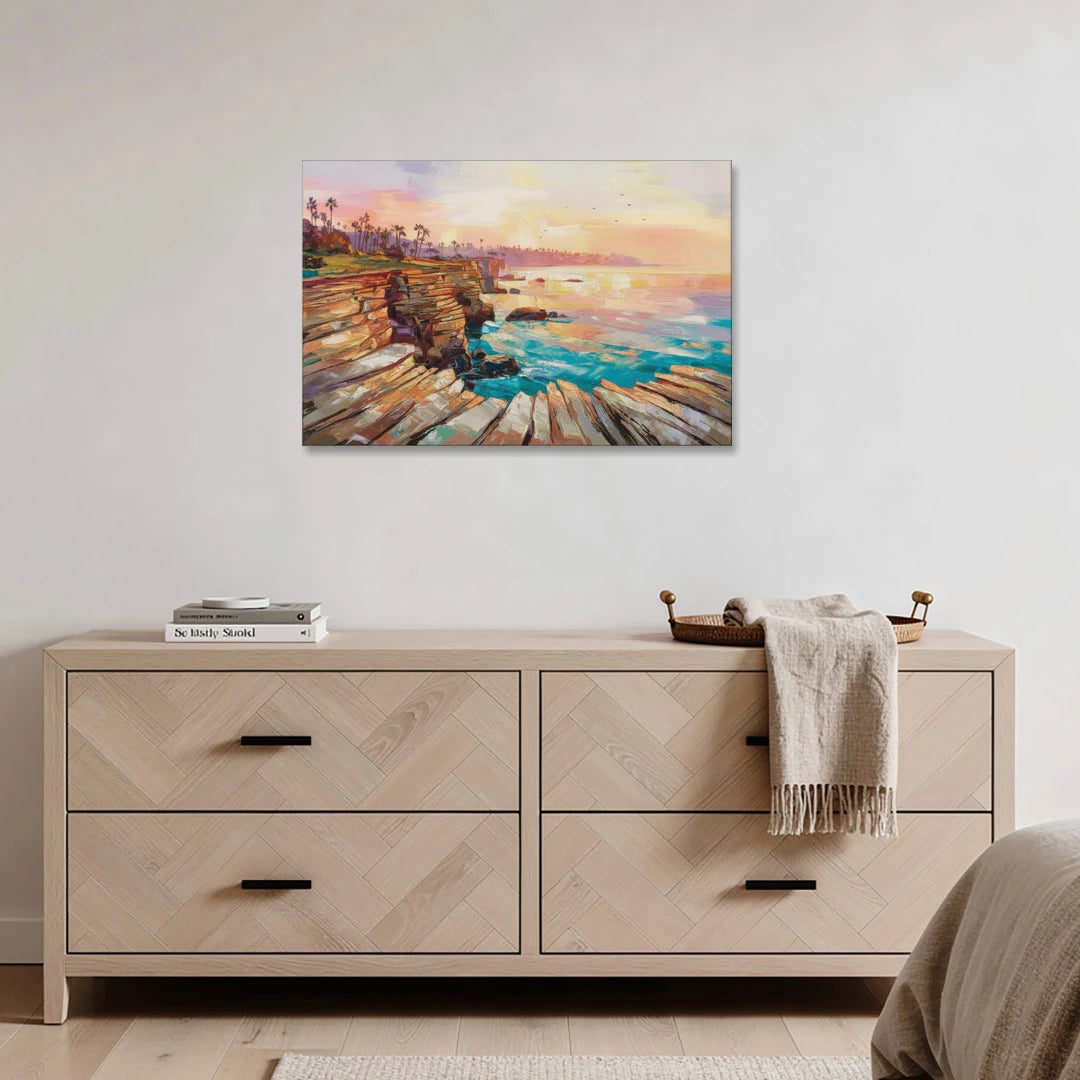 San Diego Coastal Cliffs - Canvas Wall Art - Coffee Table - 36x24
