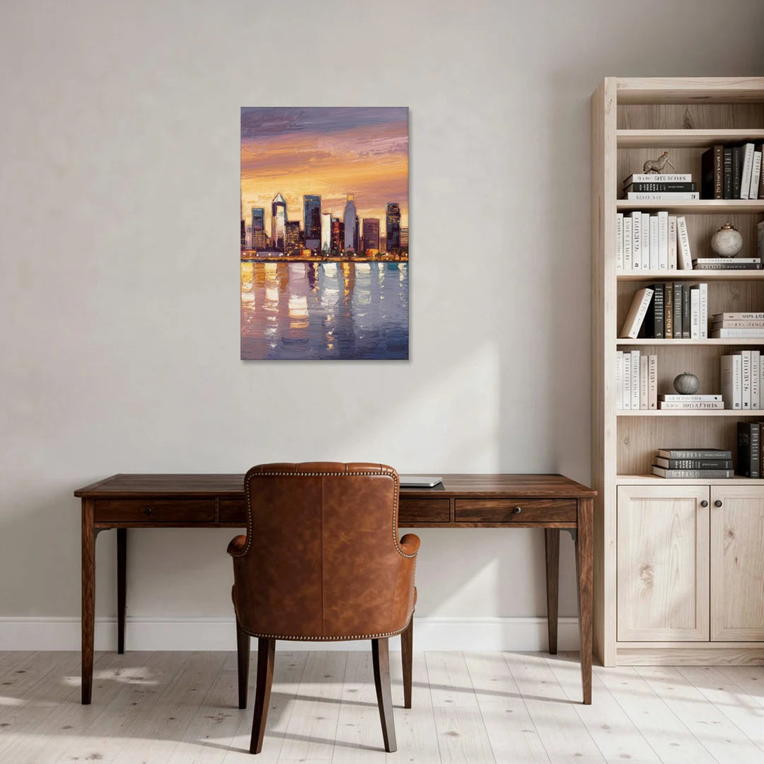 San Diego Downtown Skyline - Canvas Wall Art - Office - 24x36