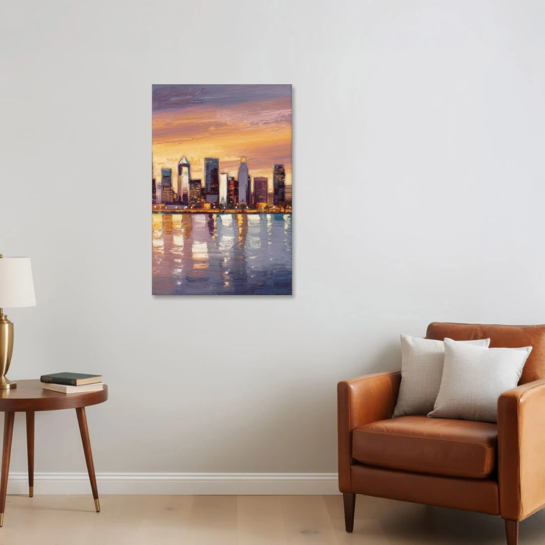 San Diego Downtown Skyline - Canvas Wall Art - Sofa - 24x36