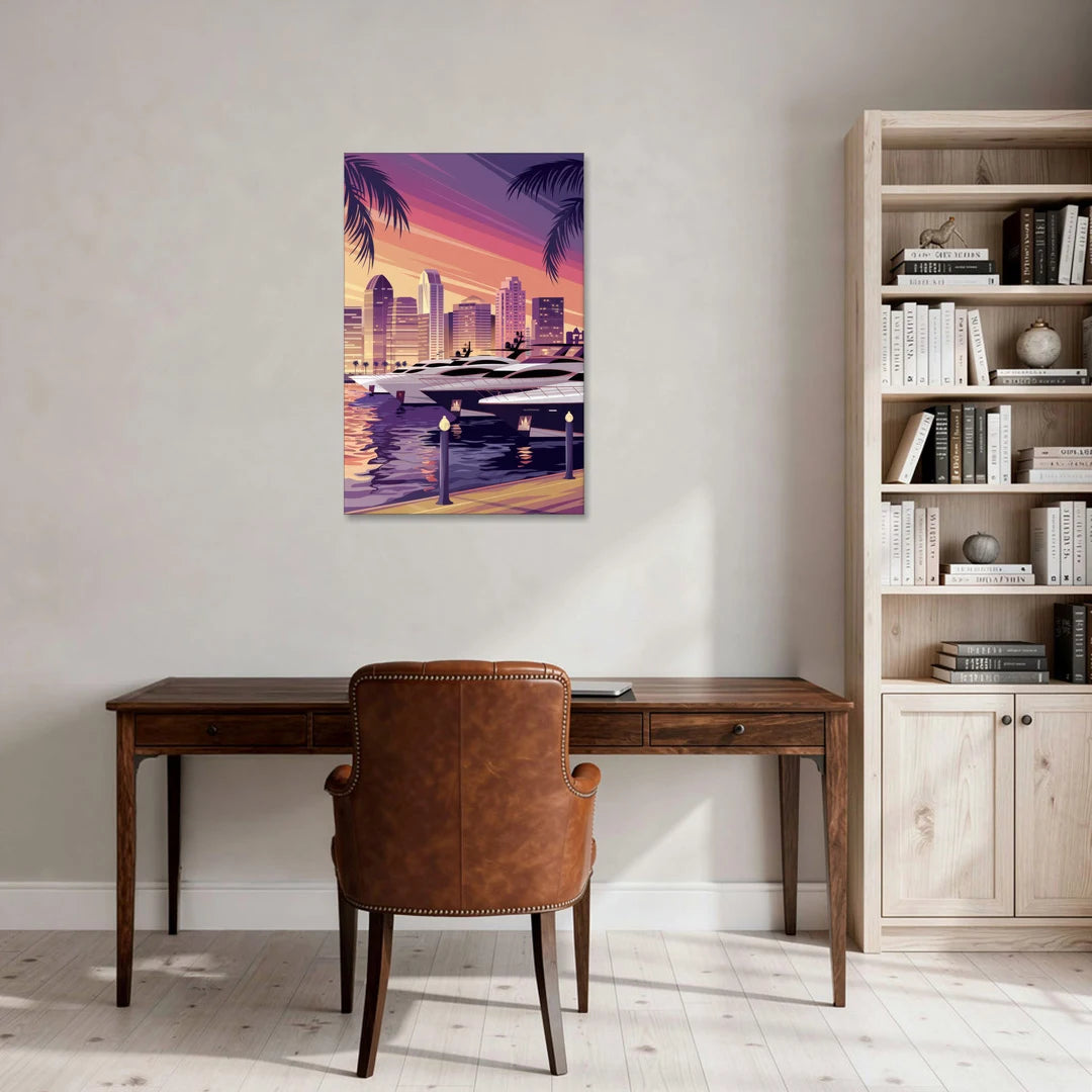 San Diego Harbor View - Canvas Wall Art - Office - 24x36