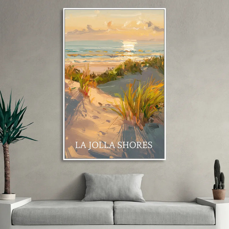 San Diego La Jolla Shores Living Room - White Canvas Wall Art