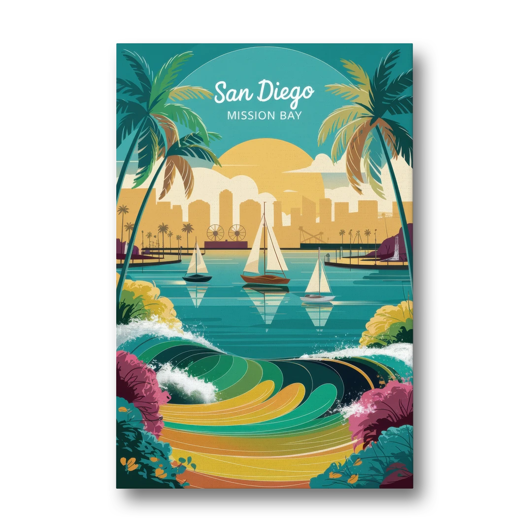 San Diego Mission Bay Views - Canvas Wall Art - Front