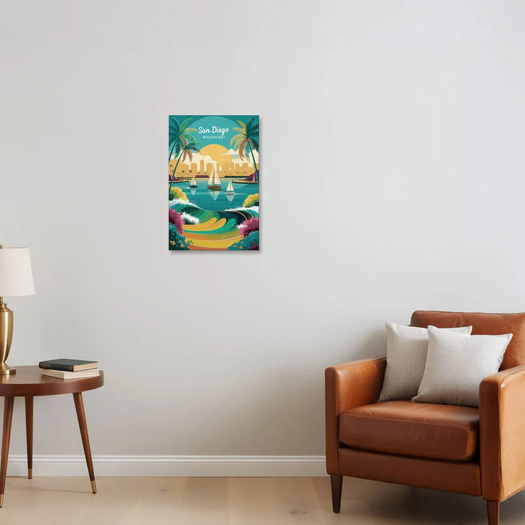 San Diego Mission Bay Views - Canvas Wall Art - Sofa - 16x24