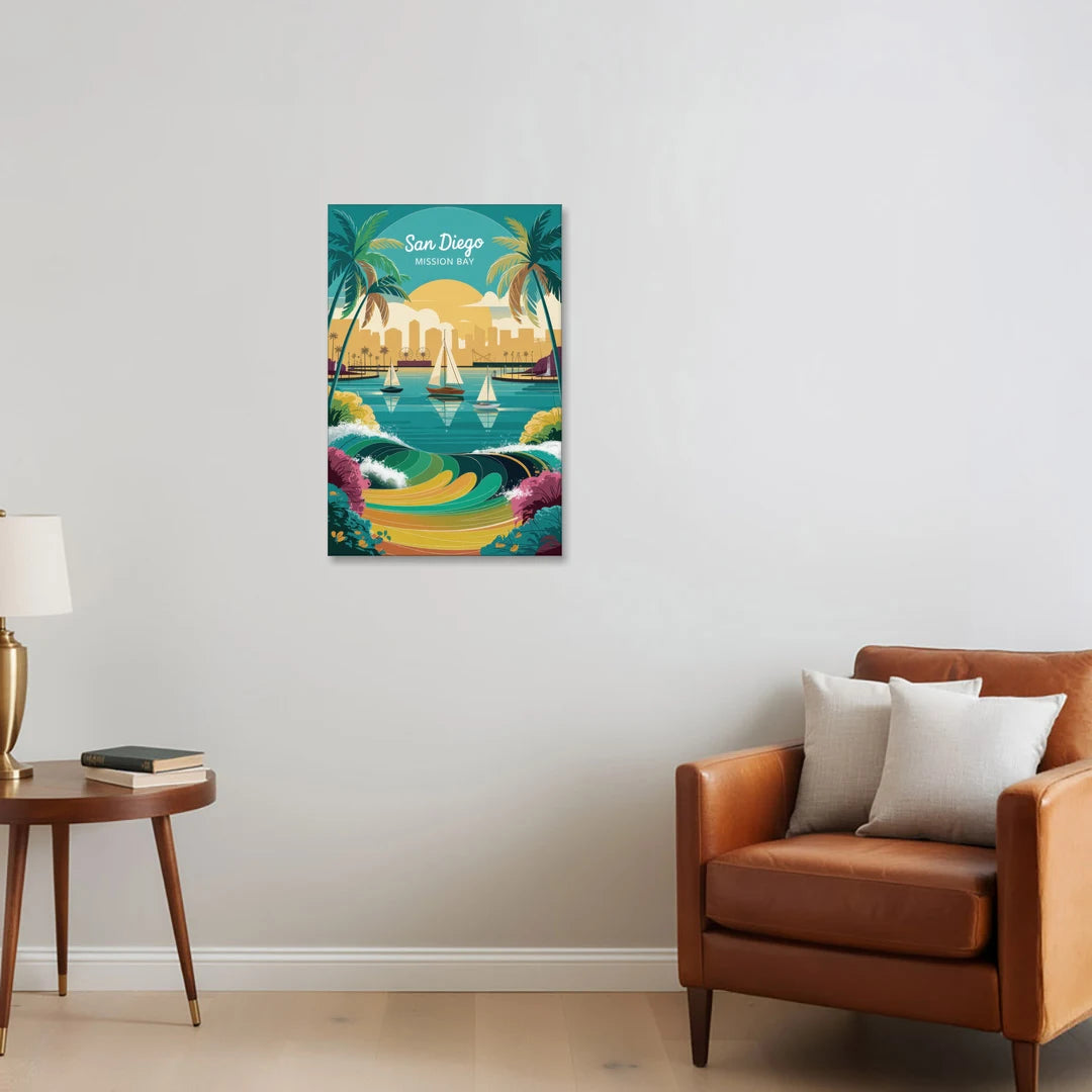 San Diego Mission Bay Views - Canvas Wall Art - Sofa - 20x30