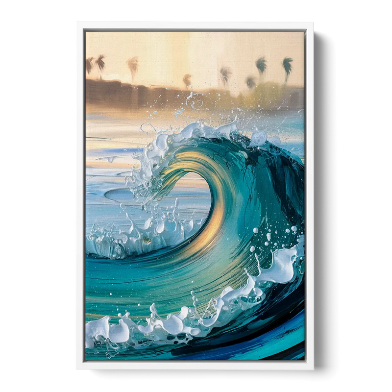 San Diego Ocean Waves Front - White Canvas Wall Art