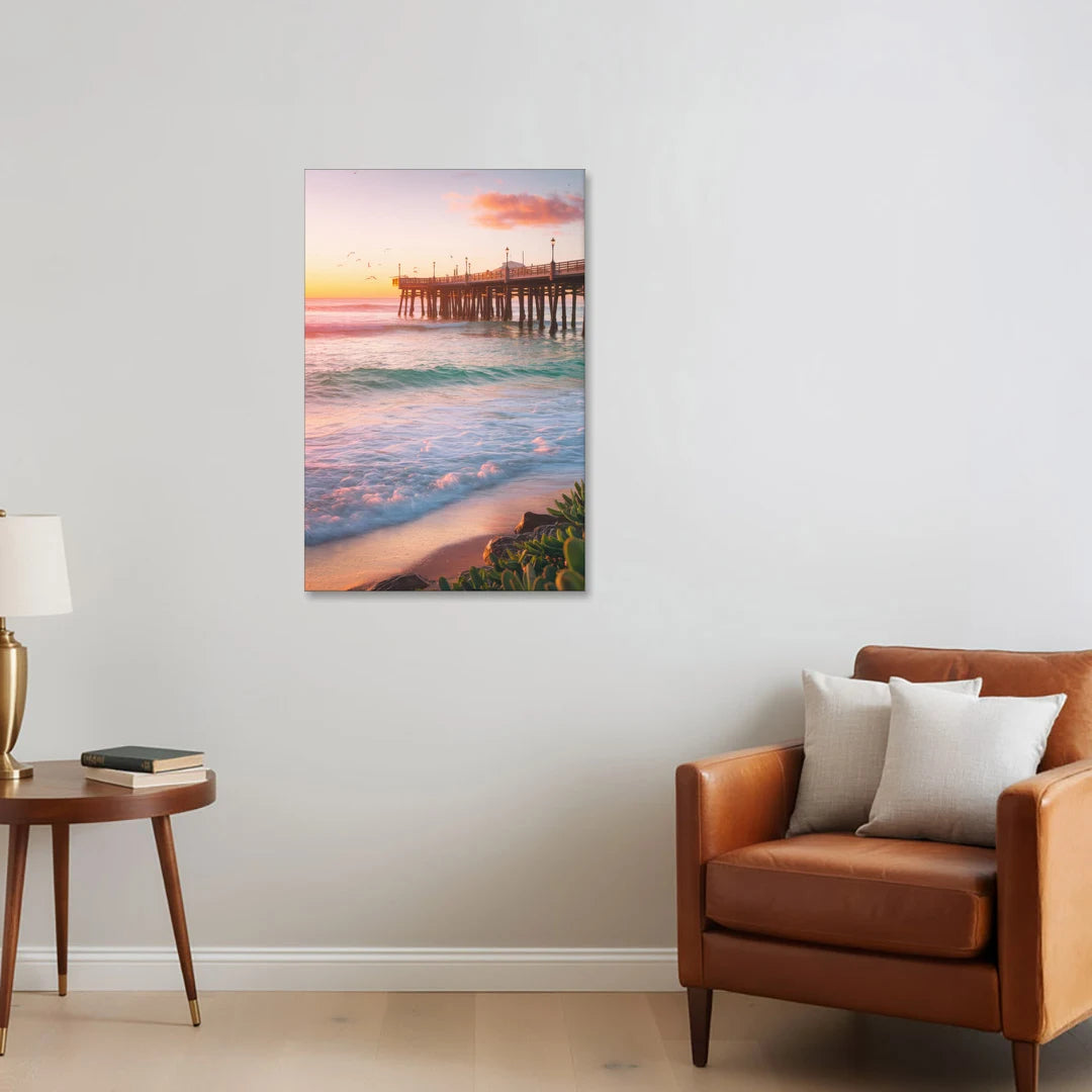 San Diego Pacific Beach Vibes - Canvas Wall Art - Sofa - 24x36