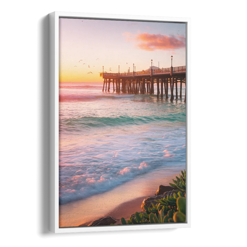 San Diego Pacific Beach Vibes Side - White Canvas Wall Art