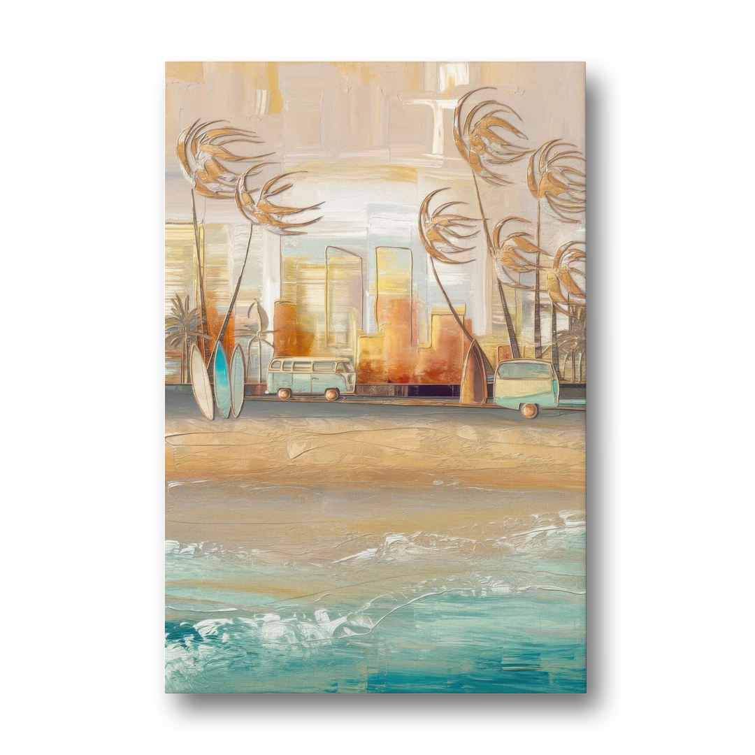 San Diego Pacific Beach Vibes Surf - Canvas Wall Art - Front