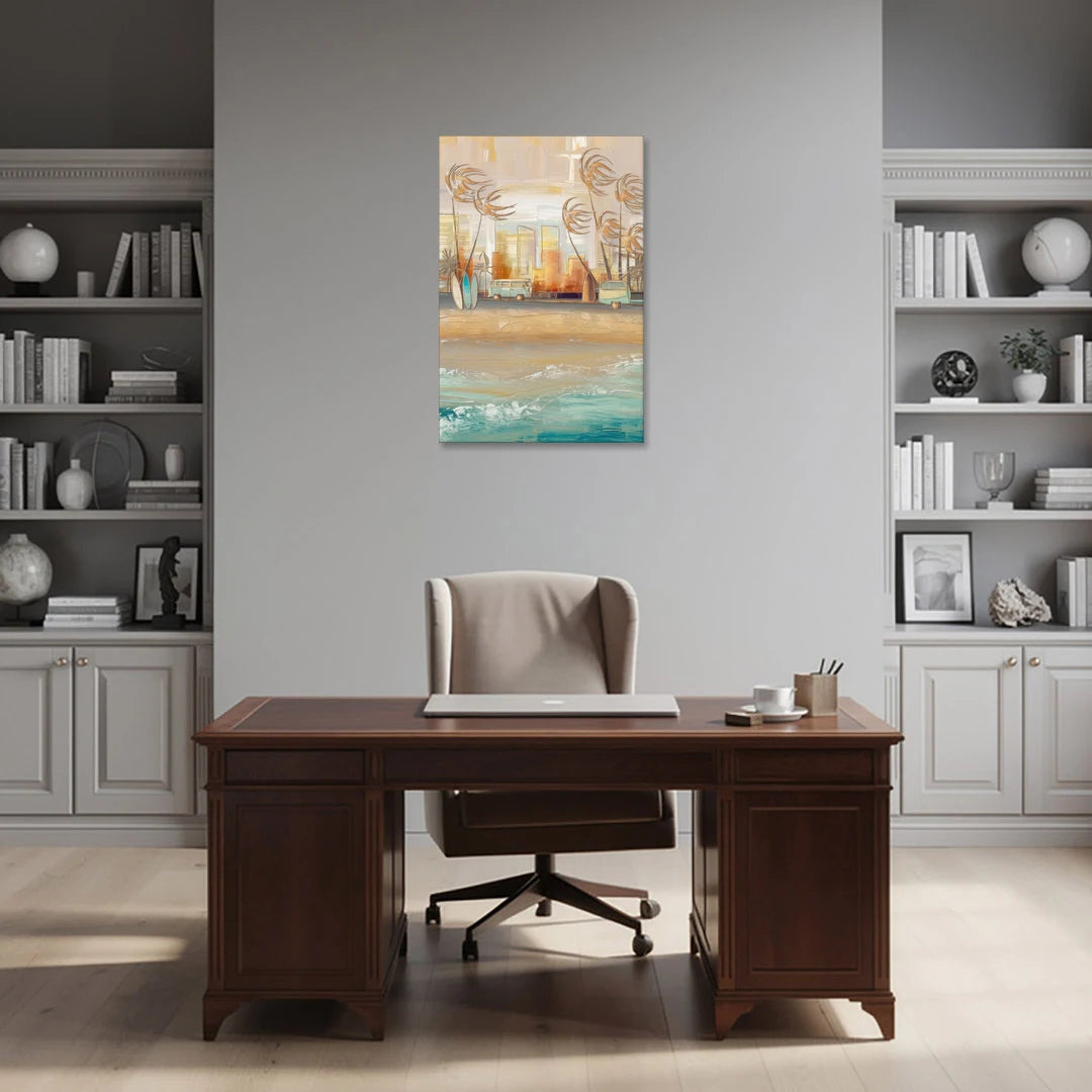 San Diego Pacific Beach Vibes Surf - Canvas Wall Art - Office - 24x36