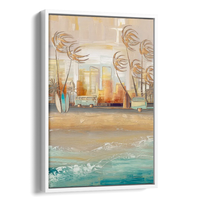 San Diego Pacific Beach Vibes Surf Side - White Canvas Wall Art