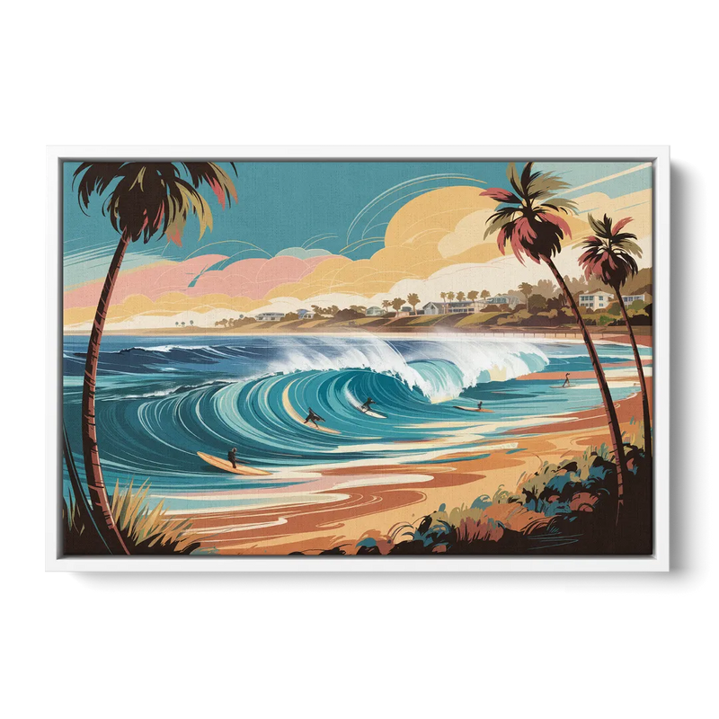 San Diego Surf Culture Front - White Canvas Wall Art