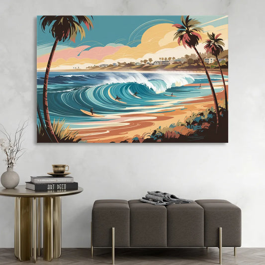 San Diego Surf Culture Living Room - Canvas Wall Art