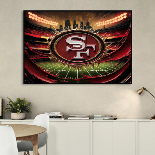 San Francisco 49Ers Team Pride Living Room - Black Canvas Wall Art